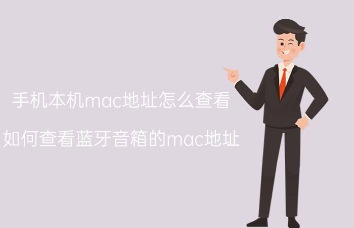 手机本机mac地址怎么查看 如何查看蓝牙音箱的mac地址？